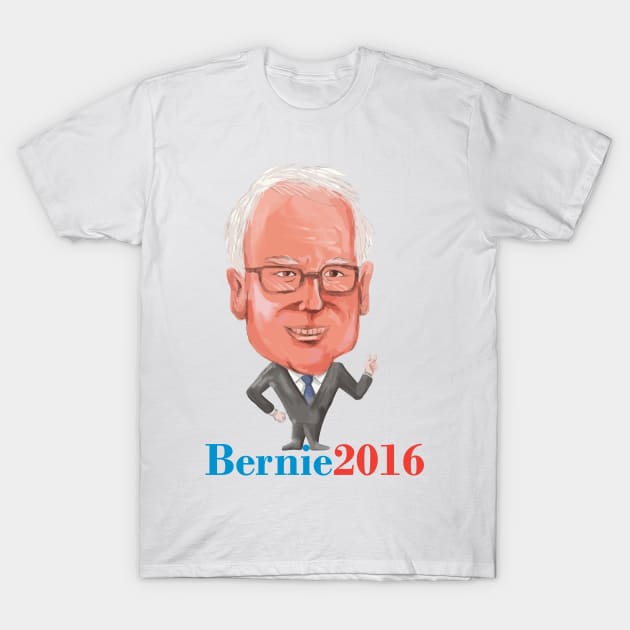 Bernie 2016 Democrat President Caricature T-Shirt by retrovectors
